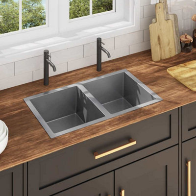 Vidaxl Handmade Kitchen Sink Stainless Steel Kitchen Sinks from B&Q