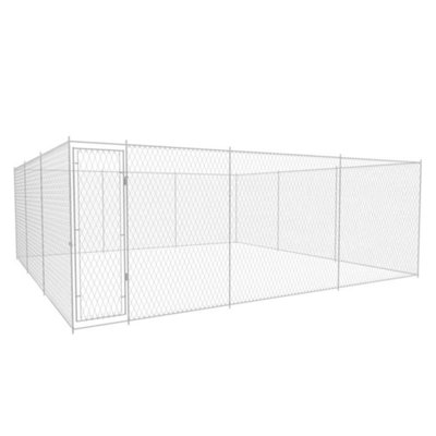Vidaxl Outdoor Dog Kennel Galvanised Steel 570X570X185 Cm from B&Q