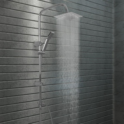 B&Q -  Dual Head Shower Set With Hand Shower Stainless Steel