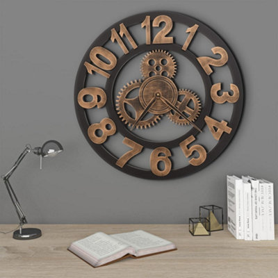 Vidaxl Wall Clock Metal 58 Cm Golden And Black from B&Q