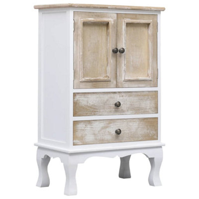 Vidaxl Drawer Cabinet White Wood Side Wooden Sideboard End Storage Bedside - Image 3