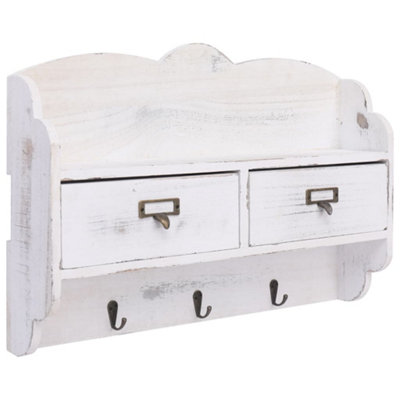 B&Q -  Wall Mounted Coat Rack White 50X10X34 Cm Wood