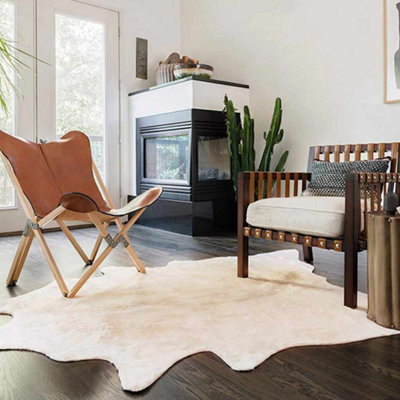 Vidaxl Real Cow Hide Rug 150X170 Cm Beige from B&Q
