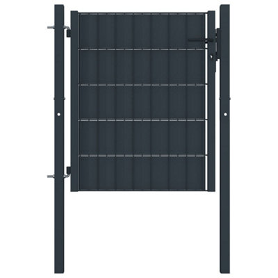 Vidaxl Fence Gate Pvc And Steel 100X81 Cm Anthracite Garden Yard Entrance Door - Image 2