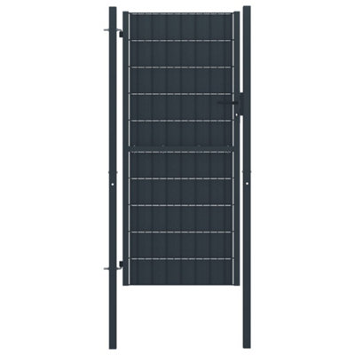 B&Q -  Fence Gate Pvc And Steel 100X124 Cm Anthracite