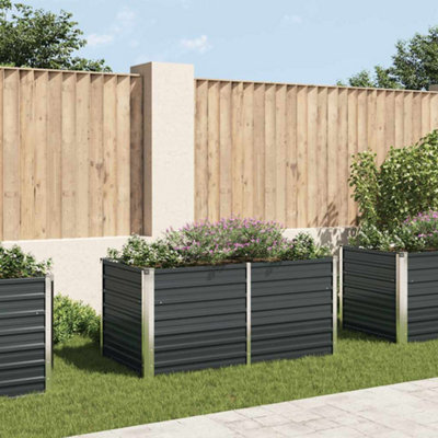 B&Q -  Raised Garden Bed Anthracite 160X80X77 Cm Galvanised Steel