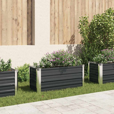 B&Q -  Garden Raised Bed Anthracite 100X40X45 Cm Galvanised Steel