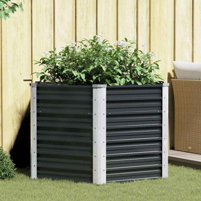 B&Q -  Garden Raised Bed Anthracite 129X129X77 Cm Galvanised Steel