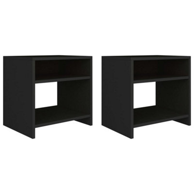 B&Q -  Bedside Cabinets 2 Pcs Black 40X30X40 Cm Engineered Wood