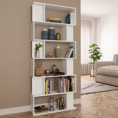 B&Q -  Book Cabinet/room Divider White 80X24X192 Cm Engineered Wood Book Cabinets