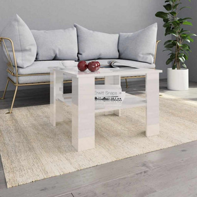 Vidaxl Coffee Table High Gloss 60X60x42 Cm Engineered Wood Coffee Tables White