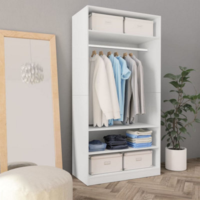 B&Q -  Wardrobe White 100X50X200 Cm Engineered Wood Wardrobes