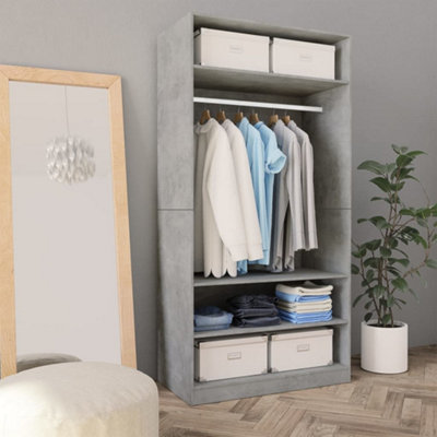 Vidaxl Wardrobe Concrete Grey 100X50X200 Cm Engineered Wood from B&Q