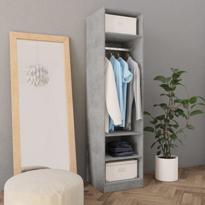 B&Q -  Wardrobe Concrete Grey 50X50X200 Cm Engineered Wood Wardrobes
