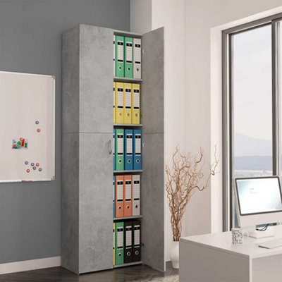 Vidaxl Office Cabinet Concrete Grey Engineered Wood Filing Folder Storage Rack - Image 3