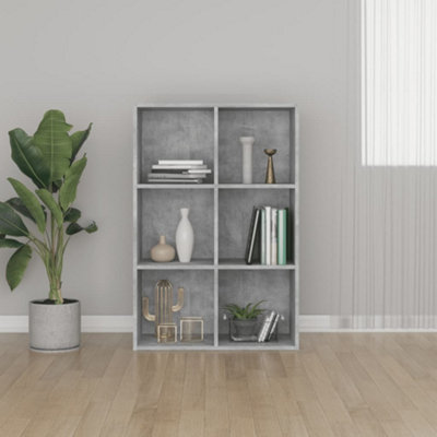 B&Q -  Book Cabinet/sideboard Concrete Grey 66X30X98 Cm Engineered Wood Book Cabinets