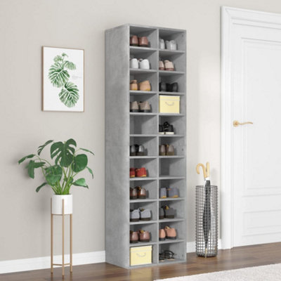 B&Q -  Shoe Cabinet Concrete Grey 54X34X183 Cm Engineered Wood