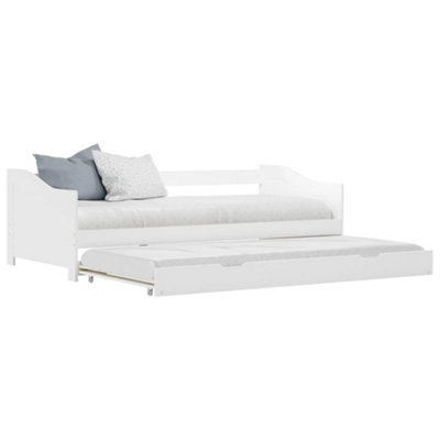 Vidaxl Pull-Out Sofa Bed Frame Without Mattress White Pinewood 90X200 Cm from B&Q