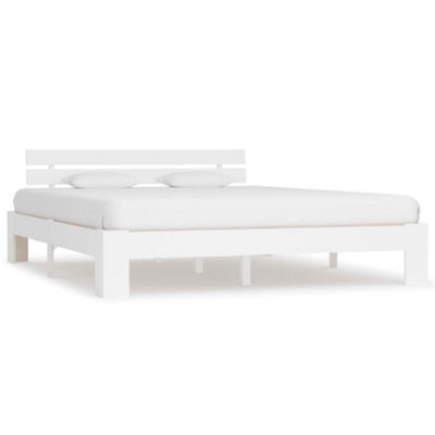 Vidaxl Bed Frame Without Mattress White 180X200Cm Solid Wood Pine from B&Q