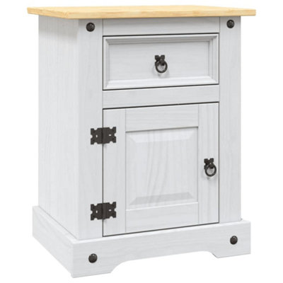 Vidaxl Bedside Cabinet Mexican Pine Corona Range White 53X39X66 Cm from B&Q