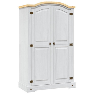 B&Q -  Wardrobe Mexican Pine Corona Range 2 Doors White Wardrobes