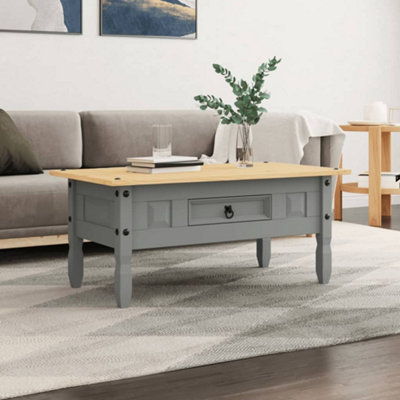 VidaXL Coffee Table Mexican Pine Corona Range - Grey - 100x60x45 cm - Image 3