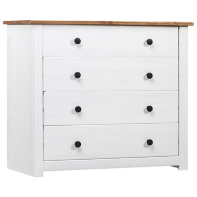 Vidaxl Pine Side Cabinet - White - 80x40x73 cm - Image 3