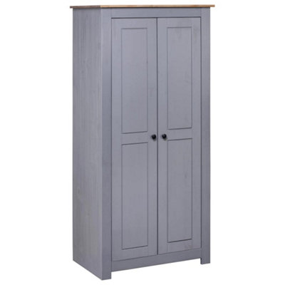B&Q -  Wardrobe Grey 80X50X171.5 Cm Solid Pine Panama Range
