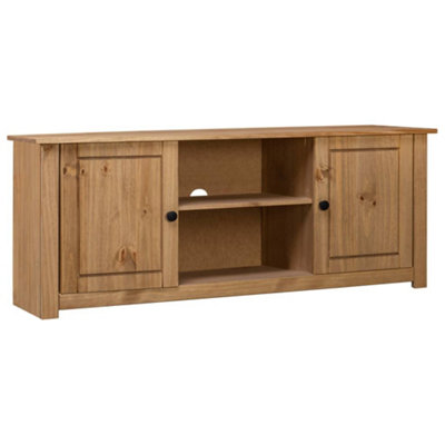 Vidaxl TV Cabinet 120x40x50cm Solid Pine Wood Brown - Panama Range - 282670 - Image 3