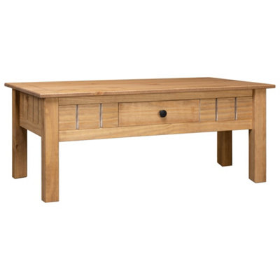 VidaXL Solid Pine Wood Coffee Table - 100x60x45 cm - Brown - Image 3