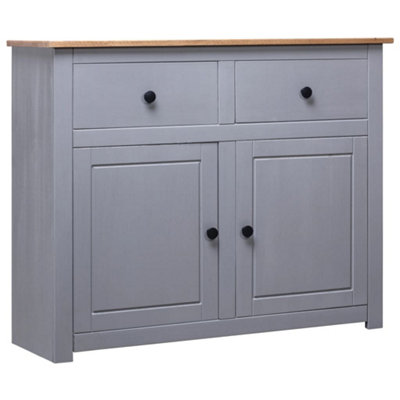 Vidaxl Sideboard Grey 93X40X80 Cm Solid Pinewood Panama Range from B&Q