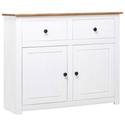 Vidaxl Sideboard White 93X40X80 Cm Solid Pinewood Panama Range from B&Q