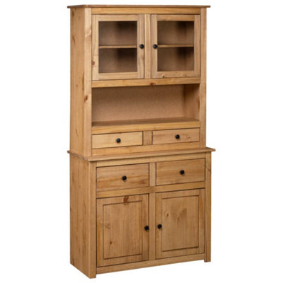 Vidaxl Highboard 93x40.5x180cm Solid Pine Wood Brown - Panama Range - Image 3