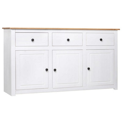 Vidaxl Sideboard White 135X40X80 Cm Solid Pinewood Panama Range from B&Q