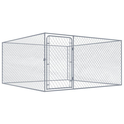 Vidaxl Outdoor Dog Kennel Galvanised Steel 2X2X1 M from B&Q