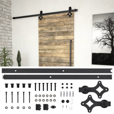 B&Q -  Sliding Door Skien Hardware Kit 183 Cm Steel Black Sliding Door Hardware