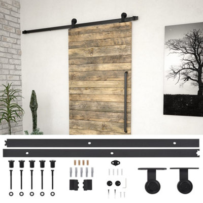 B&Q -  Sliding Door Skien Hardware Kit 183 Cm Steel Black Sliding Door Hardware