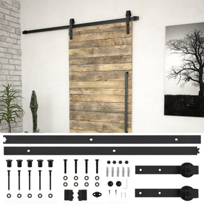 B&Q -  Sliding Door Skien Hardware Kit 183 Cm Steel Black Sliding Door Hardware