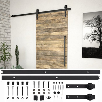 B&Q -  Sliding Door Skien Hardware Kit 200 Cm Steel Black Sliding Door Hardware