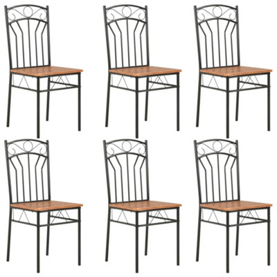 B&Q -  Dining Chairs 6 Pcs Brown Mdf Dining Chairs