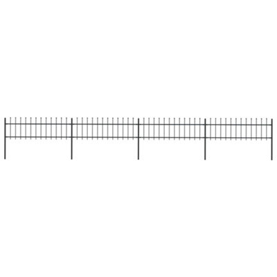 B&Q -  Garden Fence With Spear Top Steel 6.8X0.6 M Black