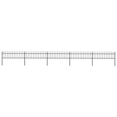 Vidaxl Garden Fence With Spear Top Steel 8.5X0.6 M Black from B&Q