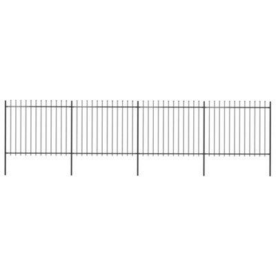 Vidaxl Garden Fence With Spear Top Steel 6.8X1.5 M Black from B&Q