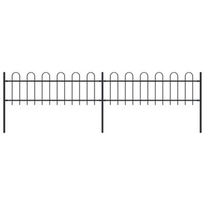 B&Q -  Garden Fence With Hoop Top Steel 3.4X0.6 M Black