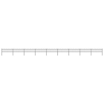 Vidaxl Garden Fence With Hoop Top Steel 15.3X0.6 M Black from B&Q