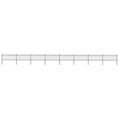Vidaxl Garden Fence With Hoop Top Steel 13.6X0.8 M Black from B&Q