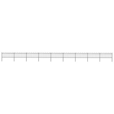 B&Q -  Garden Fence With Hoop Top Steel 15.3X0.8 M Black