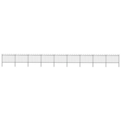 B&Q -  Garden Fence With Hoop Top Steel 15.3X1.2 M Black