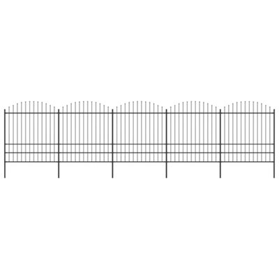 B&Q -  Garden Fence With Spear Top Steel (1.75-2)X8.5 M Black