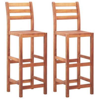 Vidaxl Bar Chairs 2 Pcs Solid Acacia Wood